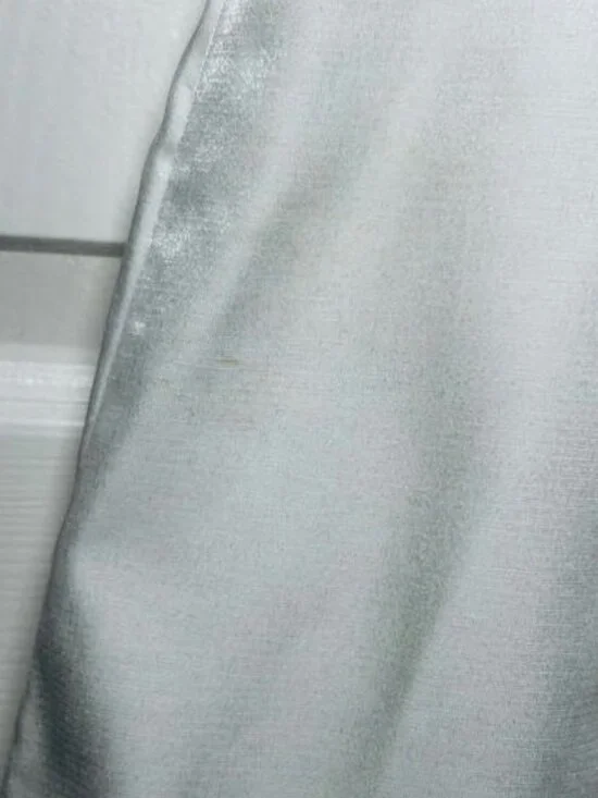 Lulus Flawed Truly the Cutest White Satin Square Neck Mini Dress Stain on back - Picture 9 of 10